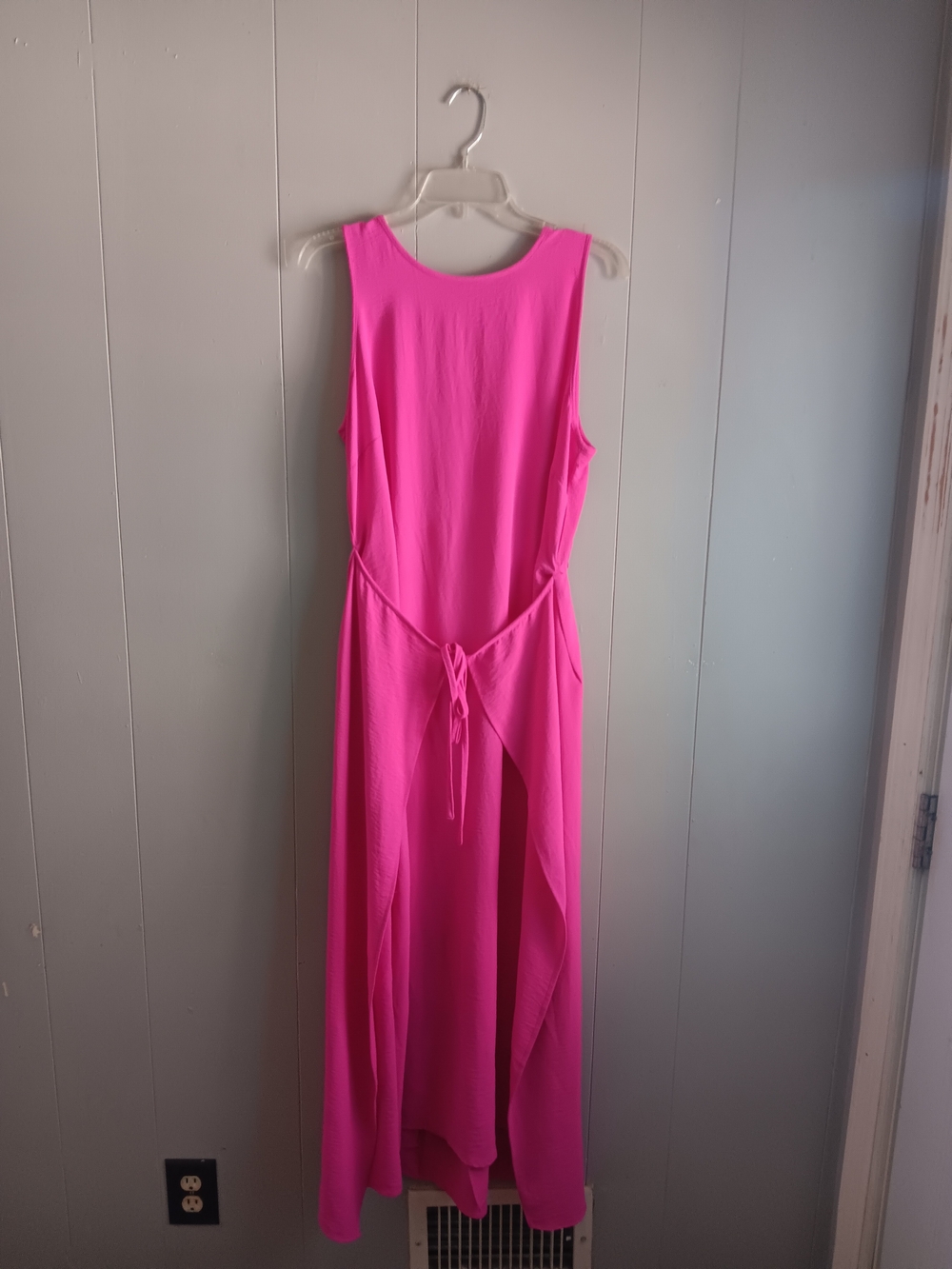 Vince Camuto Hot Pink Sleeveless Tie-Back Maxi Dress LARGE